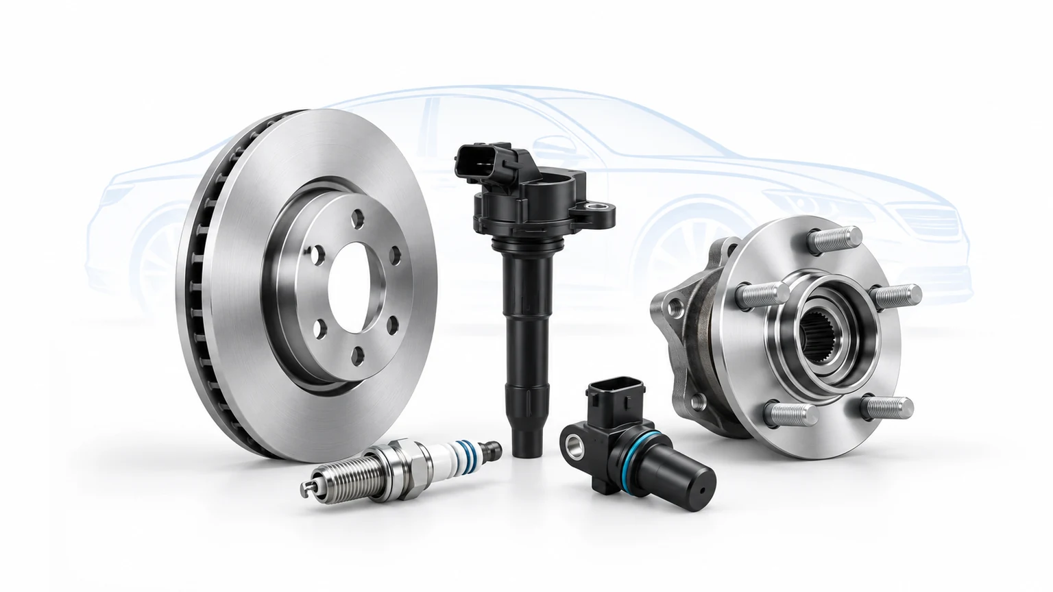 A selection of automotive components